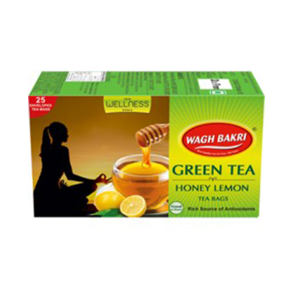 Green Tea Lemon Honey Wagh Bakri 25 Bags